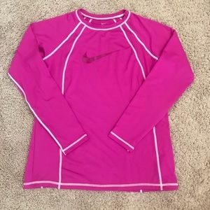 Nike Magenta Long Sleeve Swimshirt L
